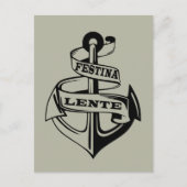 Festina lente briefkaart (Voorkant)