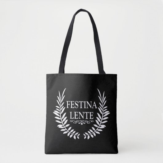 Festina lente draagtas (Voorkant)