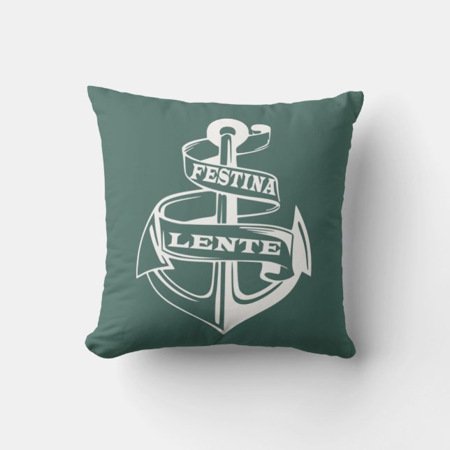 Festina lente kussen (Voorkant)