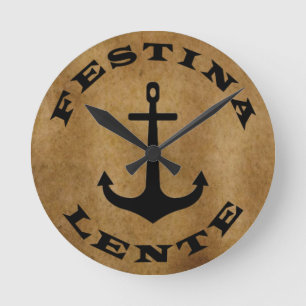 Festina lente ronde klok