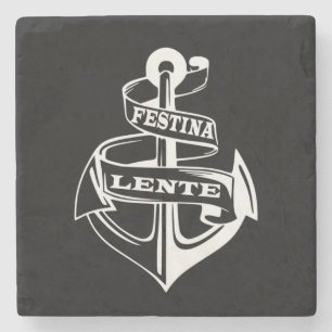 Festina lente stenen onderzetter