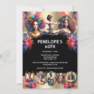 Festival carnaval feest thema vuurwerk dansers kaart