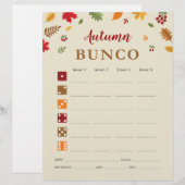Festival d'automne Bunco Party Jeu carte de score (Devant / Derrière)