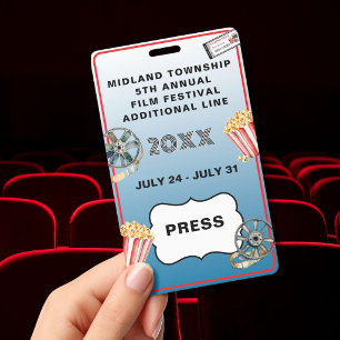 FESTIVAL DE CINÉMA Badge Personnalisé Sur Mesure É