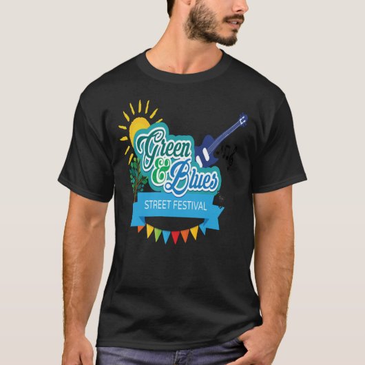 FESTIVAL DE MUSIQUE VERT ET BLUES T-shirt classiqu (Devant)