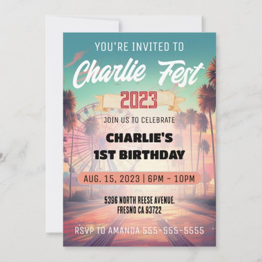 Festival d'été Anniversaire Fête Invitation (Devant)