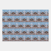 Festival Dreaming Retro Blue-Brown gemengd Inpakpapier Vel (Voorkant 2)
