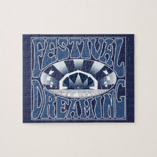 Festival Dreaming  Retro Navy-White Legpuzzel
