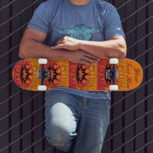 Festival Dreaming  Retro Red-Yellow oranje Skateboard