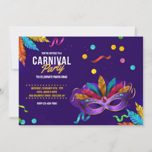 Festival du Carnaval Mardi Gras Invitation