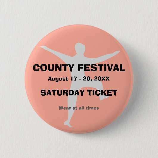 Festival Event Admission Ticket Button Badge 2 (Voorkant)