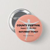 Festival Event Admission Ticket Button Badge 2 (Voorkant /achterkant)