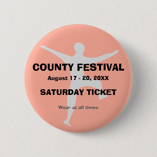 Festival Event Admission Ticket Button Badge 2