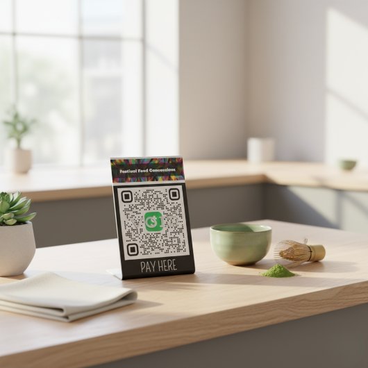 Festival Food Concessions Personalized Cash App Reclamebord Met Voetstuk