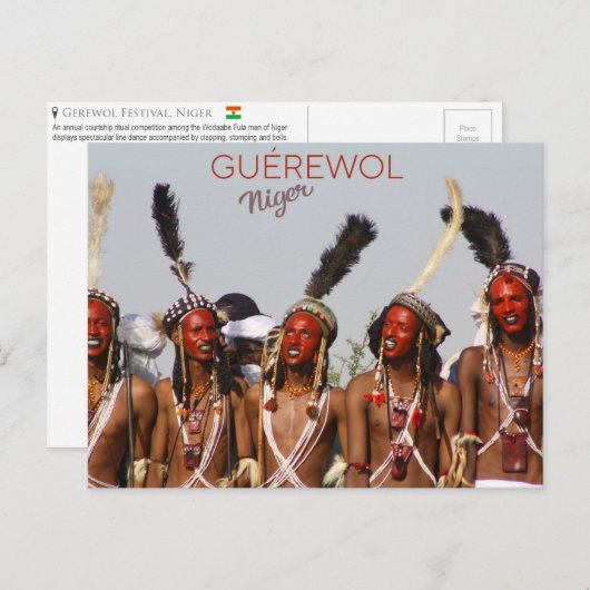 Festival Gerewol, Carte postale Niger (Devant / Derrière)