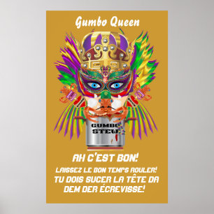 Festival Gumbo Queen Poster 38" x 60" Afficher les