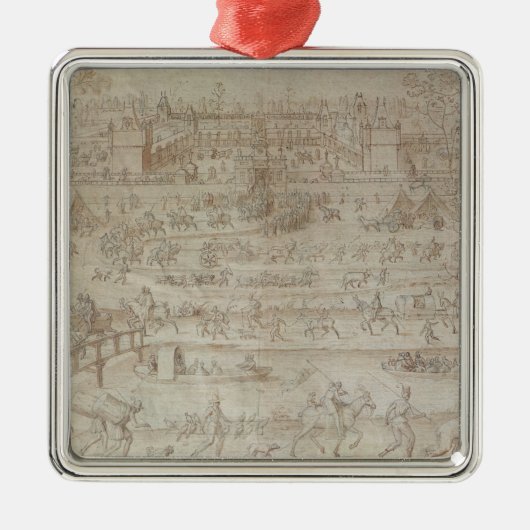 Festival in het Chateau d'Anet Metalen Ornament (Voorkant)