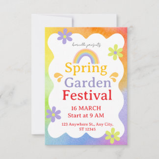 Festival Invitation – Vibrant Event Party Invite Bedankkaart