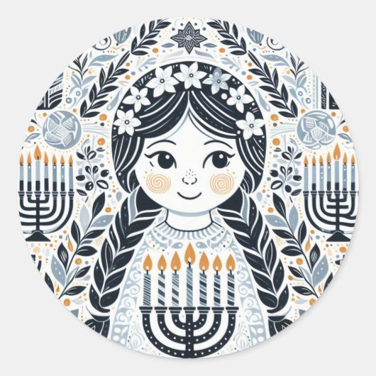 Festival of Lights: Hanukkah Sameach Stickers (Voorkant)
