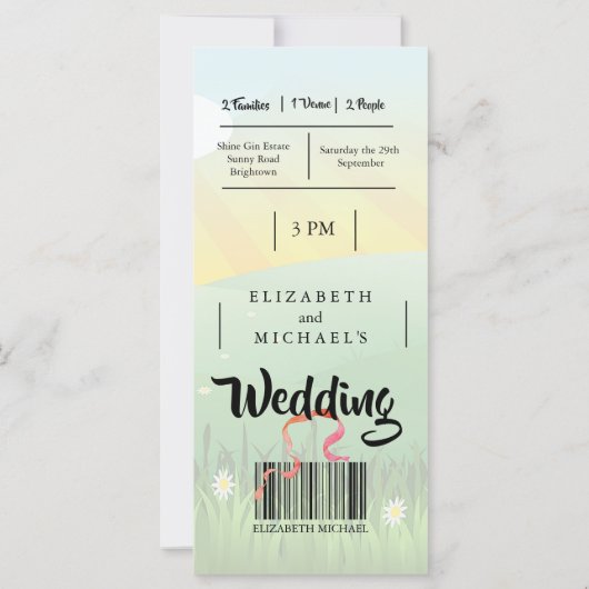 Festival Rustique moderne Faire-part de mariage de (Dos)