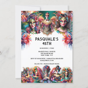 Festival showman vrouwen vuurwerk carnaval thema kaart