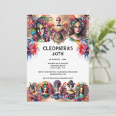 Festival showman vrouwen vuurwerk circus carnaval kaart (Staand voorkant)