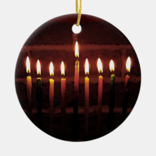 Festival van Light Hanukkah Menorah Keramisch Ornament