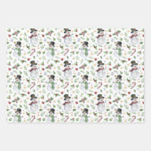 Festival Waterverf Kerstman Inpakpapier Vel (Voorkant)