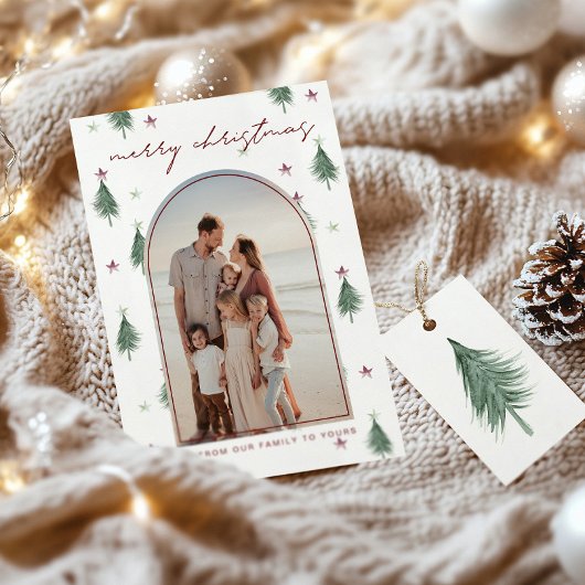 Festivals Arbres & Etoiles Joyeuse carte de Noël e