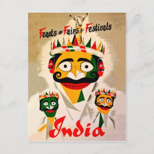 Festivals in India, oud poster Briefkaart