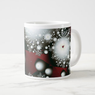 Festive 2 Winter Snowflakes Fine Fractal Art Extra Grote Beker