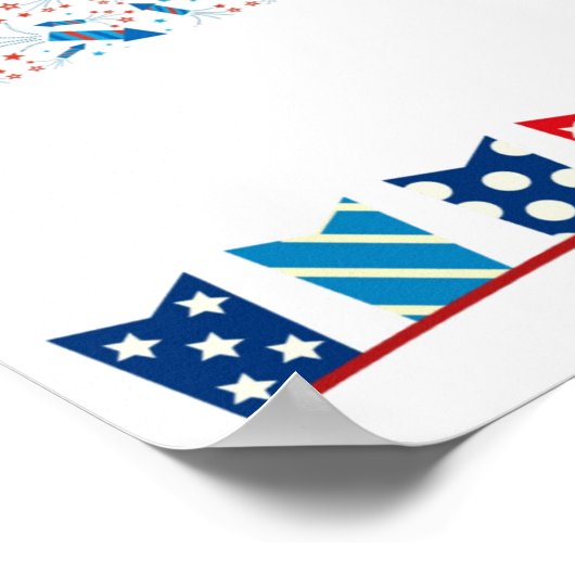 Festive 4th of Juli Partij Welkome Poster (Hoek)