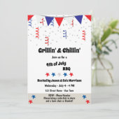 Festive 4th of Juli Uitnodiging BBQ (Staand voorkant)