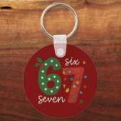 Festive 67 – Bright Christmas Numbers Design Sleutelhanger (Achterkant)