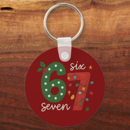 Festive 67 – Bright Christmas Numbers Design Sleutelhanger