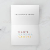 Festive. À plumes. Fabuleux. Carte de vacances (Intérieur)