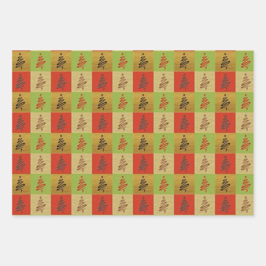 Festive Abstract Art Pattern Kerstmis Wrapping Pa Inpakpapier Vel (Voorkant 2)