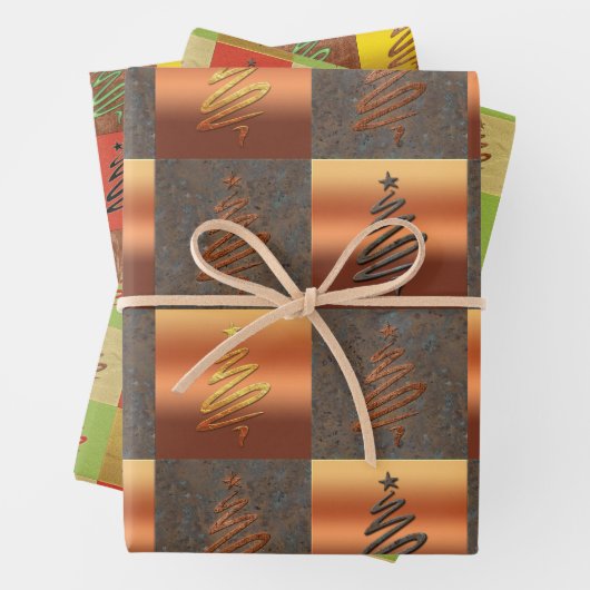 Festive Abstract Art Pattern Kerstmis Wrapping Pa Inpakpapier Vel (In situ)