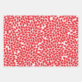 Festive Abstract Floral Pattern Red Kerstmis Inpakpapier Vel (Voorkant)