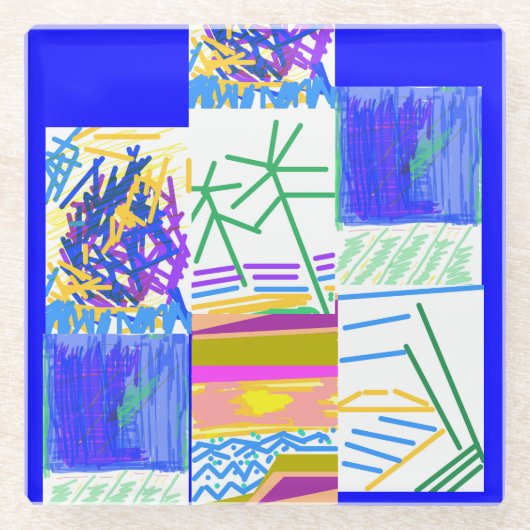 Festive Abstract Glazen Onderzetter (Voorkant)