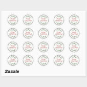Festive-adres voor aangepaste kerstretour ronde sticker (Vel)