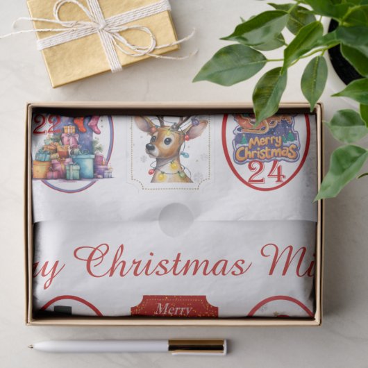 Festive Advent Calendar Tissuepapier (Geschenk)