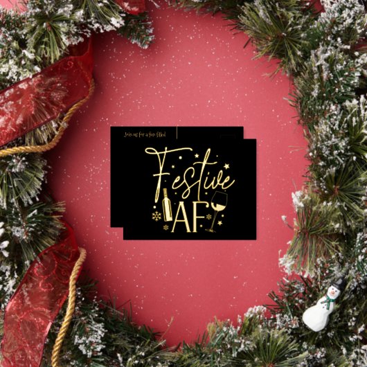 Festive AF Fête de Noël Invitation Black Gold (Insitu)