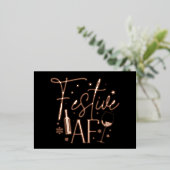 Festive AF Fête de Noël Invitation Black Gold (Debout devant)