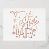 Festive AF Fête de Noël Invitation Rose Gold (Recto)
