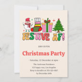 Festive AF Funny Christmas Party | Modern Holiday Kaart (Voorkant)