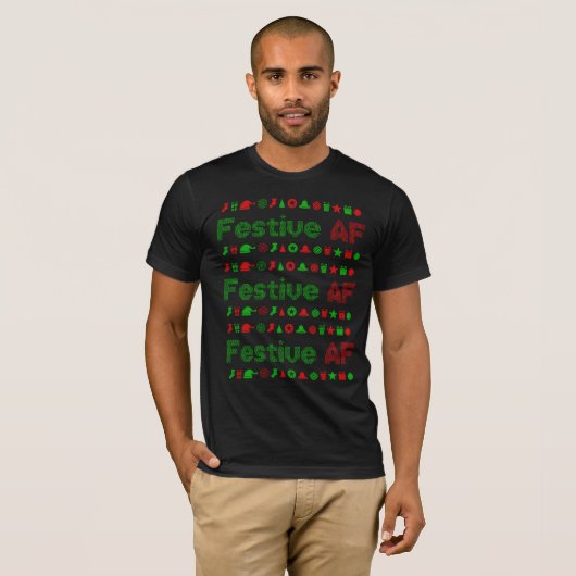 Festive AF-kerstpictogrammen T-Shirt (Voorkant volledig)