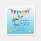 Festive Afstuderen Fiesta - Gepersonaliseerd blauw Servet (Voorkant)