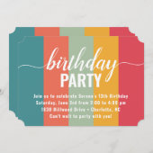 Festive and Bold Color Swatch Birthday Kaart (Voorkant / Achterkant)