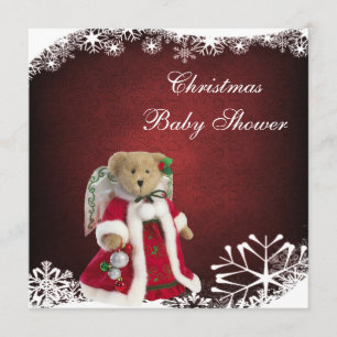 Festive Angel Teddy Bear-Baby shower voor kerstmis Kaart